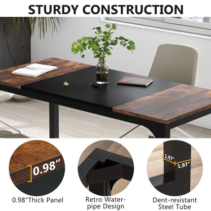 Large Office Desk | Modern Computer Desk - Spacious Writing Workstation for Home Office