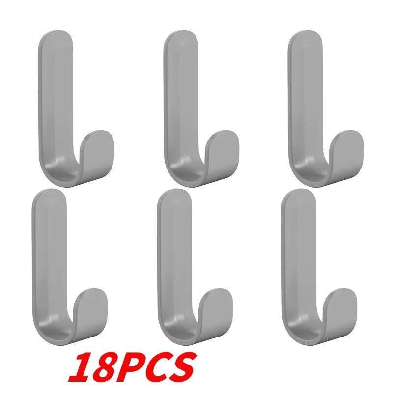 Wall Organizer Hook - 6pcs Multi Hook Hanger for Keys, Towels & Robes | Adhesive, No Punch