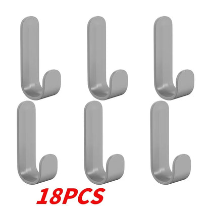 Wall Organizer Hook - 6pcs Multi Hook Hanger for Keys, Towels & Robes | Adhesive, No Punch