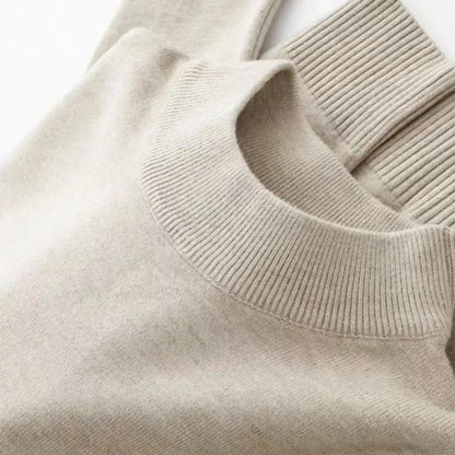 New Sweatwear Men's Half Neck Basic Solid Color Sweaters Round Neck Elastic Pullovers Warm Autumn Knitted Oversized Sweater Men