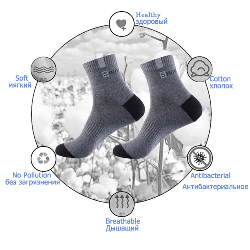 Mens Bamboo Fiber Socks - Breathable Deodorant Sports  Business Socks Size 37-43 - 510 Pairs for AutumnWinter - ZOOMNSTORE