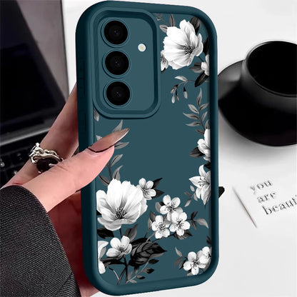 Flowers Print Soft Case For Samsung Galaxy A57 A37 A27 A56 A16 A17 A15 A55 A54 A26 A36 S26 S24 S23 S22 Ultra S25 FE Phone Cover