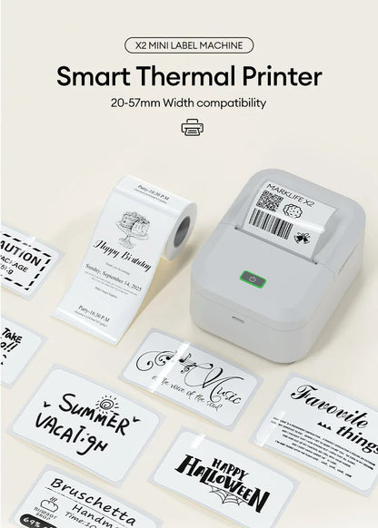 Marklif X2 Portable Thermal Printer Mini Pocket Printer Self-Adhesive Sticker Labeling Machine Similar as B21 B1 Printer Noink
