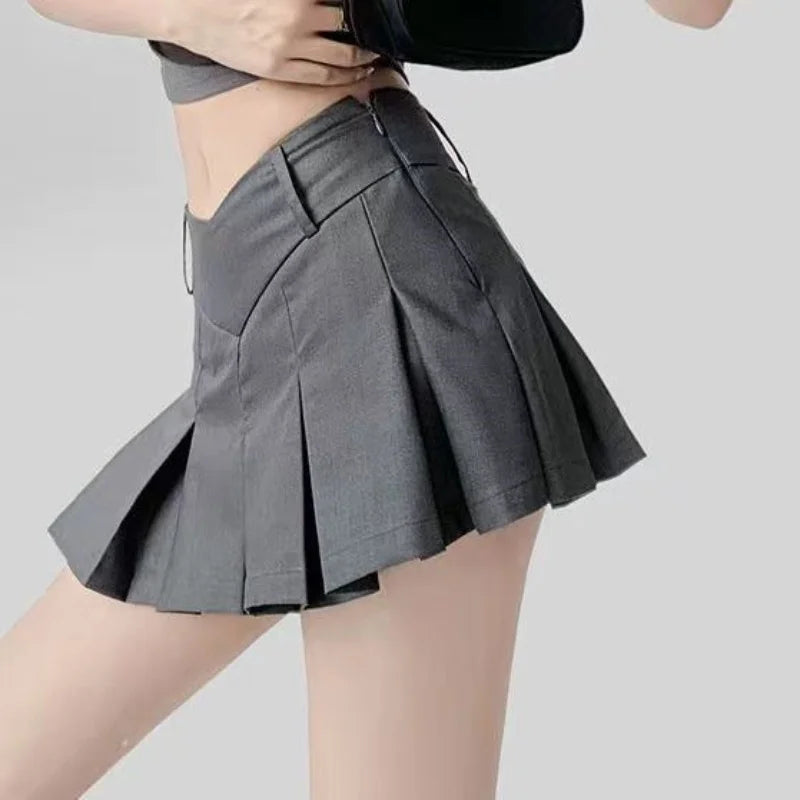 2024 New Sexy Women Pleated Skirts High Waist Summer Vintage Mini Skirts Korean Tennis Student White Designed Dance Skirt