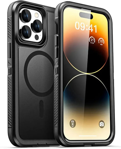 Luxury Ott Magnetic Armor Cases for IPhone 17 16 15 14 Plus 13 12 11 Pro Max Box Shockproof Charging Heavy Duty Protect Cover