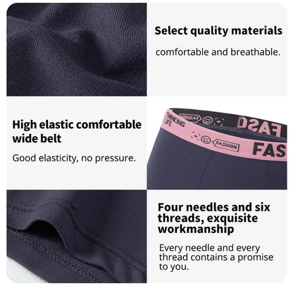 4/10 Piece Set Of Men's Casual And Fashionable Underwear Comfortable Boxer Shorts Youth Plus Size Sports Cycling Elastic Shorts