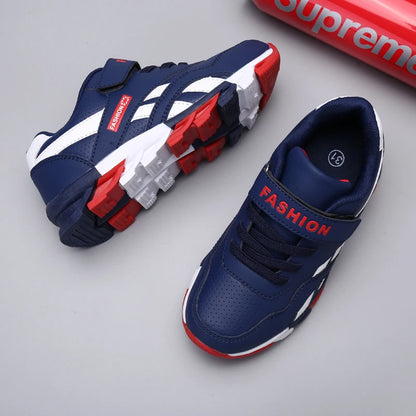 Kids Running Shoes - Lightweight Breathable Children Sneakers with Hook & Loop Closure