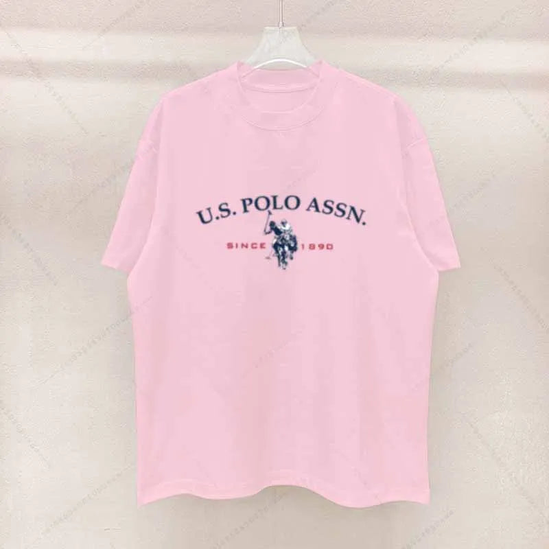 Simple Style Men's Cotton T-shirt Polo Letter Graphic Printing Casual Round Neck Men's Short-sleeved Top Free Shipping