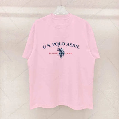 Simple Style Men's Cotton T-shirt Polo Letter Graphic Printing Casual Round Neck Men's Short-sleeved Top Free Shipping