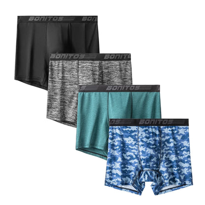 4pcs Men's Panties Sexy Underpants Mens Polyester Boxer Short Brand Underwear For Man Boxers Breathable Trunks M-XXXXL