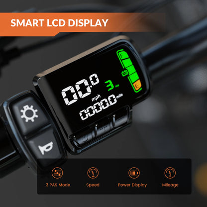 5TH WHEEL AB17 Electric Bike, 700W Peak Motor, 23 Mph Max Speed, Color LCD Display, Front Suspension