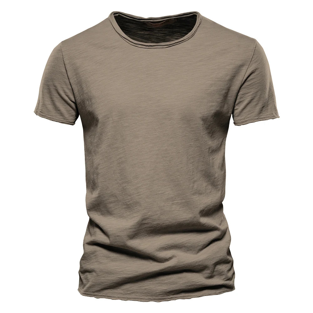 Quality 100% Cotton Men T-shirt Fashion Cut Design Slim Fit Soild Men's t-shirt Tops Tees Brasil Short Sleeve T Shirt For Men