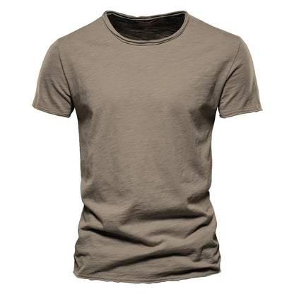 Quality 100% Cotton Men T-shirt Fashion Cut Design Slim Fit Soild Men's t-shirt Tops Tees Brasil Short Sleeve T Shirt For Men