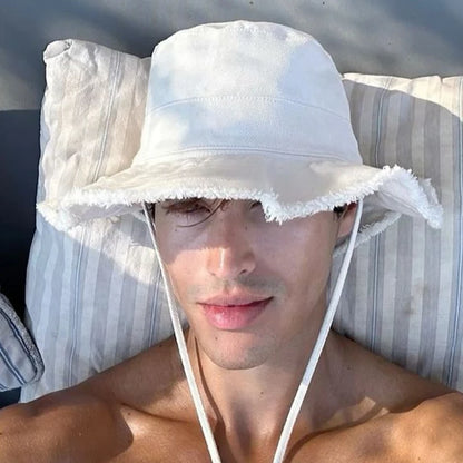 1pc Solid Color Vacation Bucket Caps with Large Eaves for Women Men,spring and Summer Outdoor Providing Sun Protectionsuitable