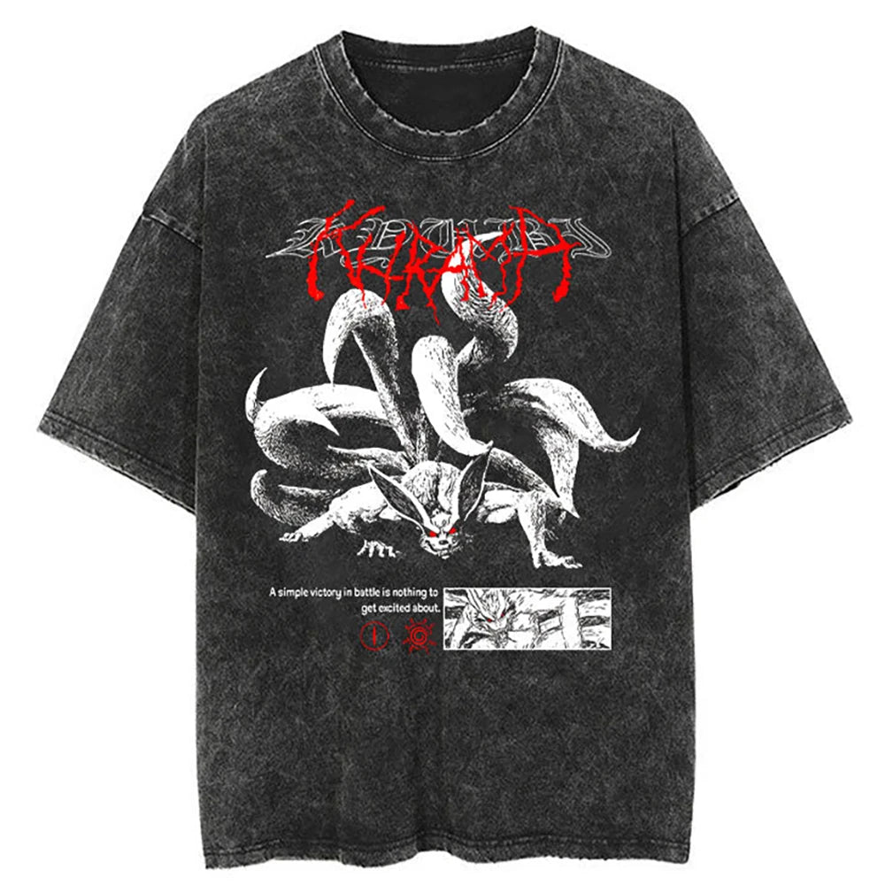 Hip Hop Streetwear T Shirt Japanese Anime Naruto Print T-Shirt Men Harajuku Cotton Tshirt Summer Short Sleeve Tops Tees
