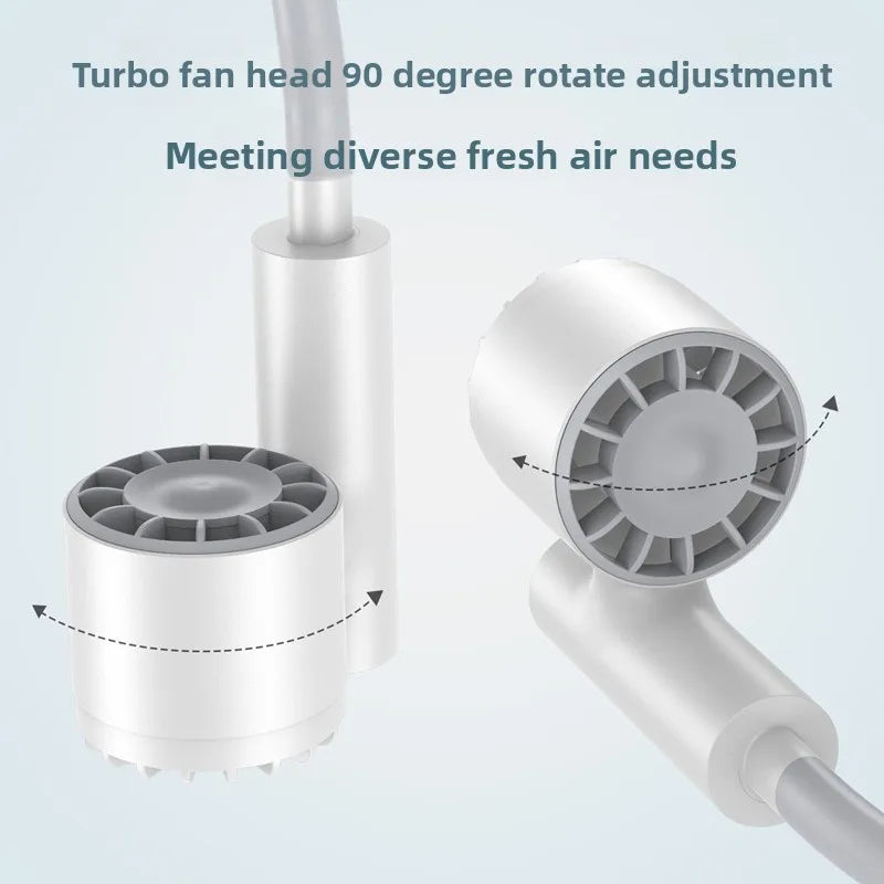 Portable Lightweight Halter Neck Air Cooling Fan Usb Rechargeable Outdoor Travel Sport Wearable Mini Hanging Neck Fan 3gear Wind