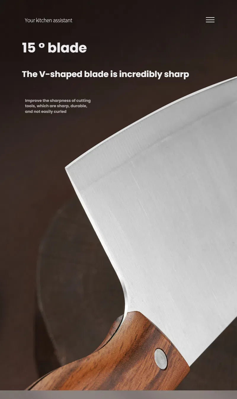 Stainless Steel Chefs Knife - Multi-Purpose Sharp Slicer for Kitchen