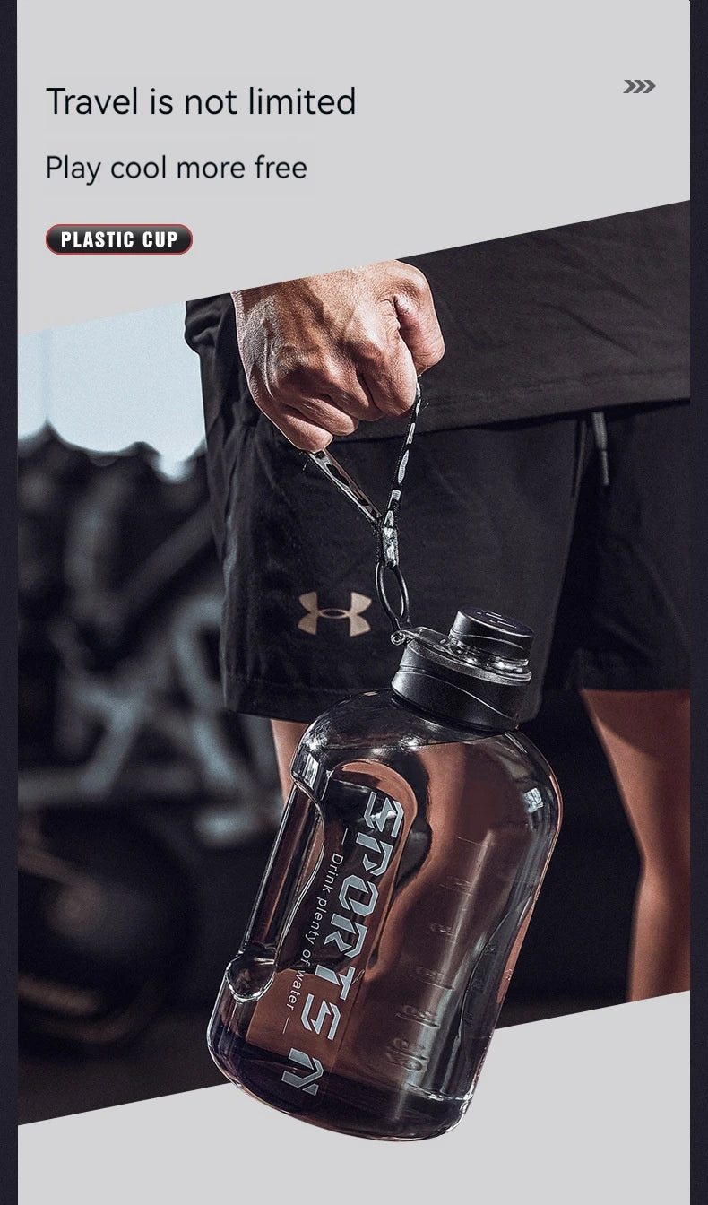 1L UP To 5L Large Capacity Bicycle Water Bottle Fitness BPA FREE Scale Drink Bottle for Men Gym Cycling Camping Water Bottle Cup