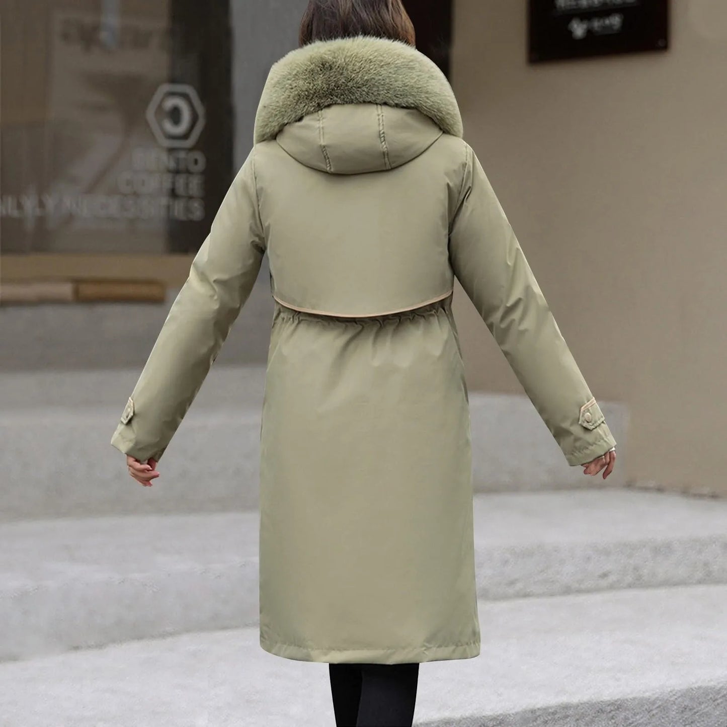 Korean Style Cotton Jacket – Women Winter Coat | Mid Length Zipper Closure Jacket