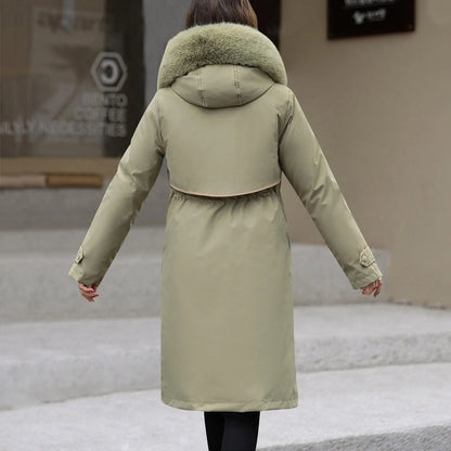 Korean Style Cotton Jacket – Women Winter Coat | Mid Length Zipper Closure Jacket