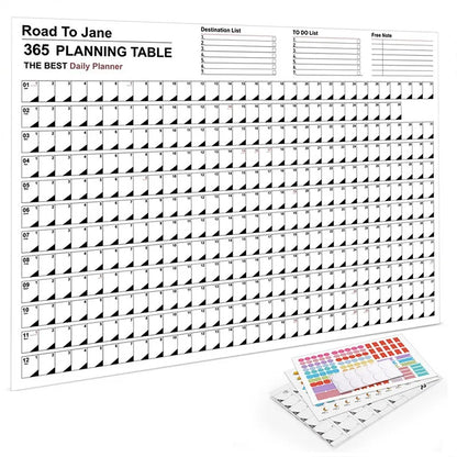 2026 New Yearly Daily Calendar Wall Schedule Planner Sheet Paper 365 Day Plan Annual Hanging Planning Weekly Agenda Pad Month 12