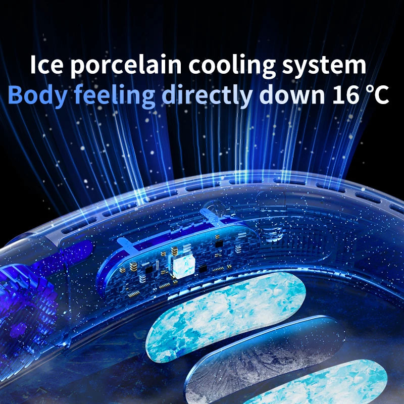 Portable Neck Fan Wearable Air Conditioner USB Rechargeable Air Cooler 5 Speed Electric Fan for Outdoor Ventilator 5000mAh Fans