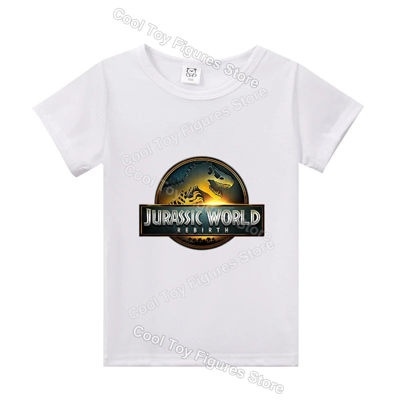Jurassics World Series Kids Clothes Short Sleeve Summer Hot Movies T-shirt Dinosaur Park Boys Girls Base Top Trend Birthday Gift