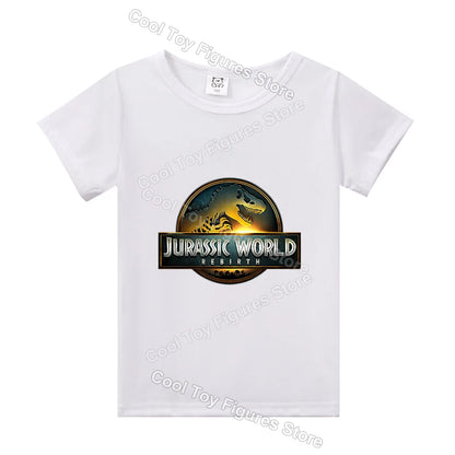 Jurassics World Series Kids Clothes Short Sleeve Summer Hot Movies T-shirt Dinosaur Park Boys Girls Base Top Trend Birthday Gift