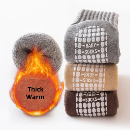 Children's Socks For Boys Girls Winter Thick Warm Newborn Baby Knee High Long Socks Fashion Kids Toddler Sock Anti slip 0-4Years