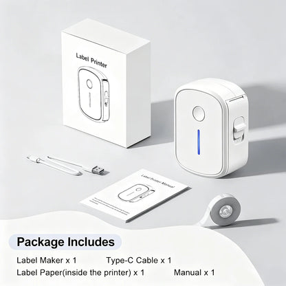 Portable Mini Label Printer Bluetooth Inkless Self-adhesive Thermal Labels Printer Sticker Maker Adhesive Mini Labeling Machine
