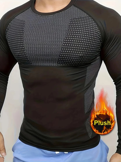 Men's Compression Shirt – Thermal Fitness Apparel Long Sleeve Cycling Top