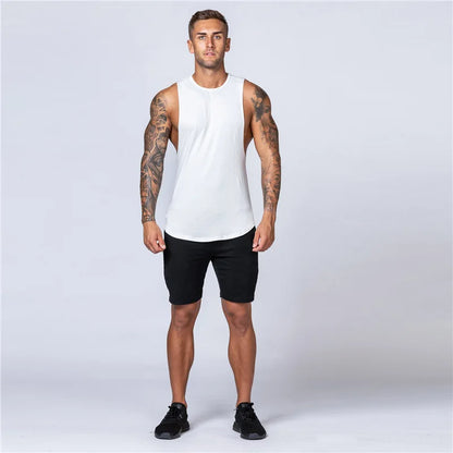 Men Cotton Sleeveless Shirt Casual Gym Tank Top Man Quick Dry Fitness Basketball Vest Bodybuilding Running t-Shirt Man Clothing