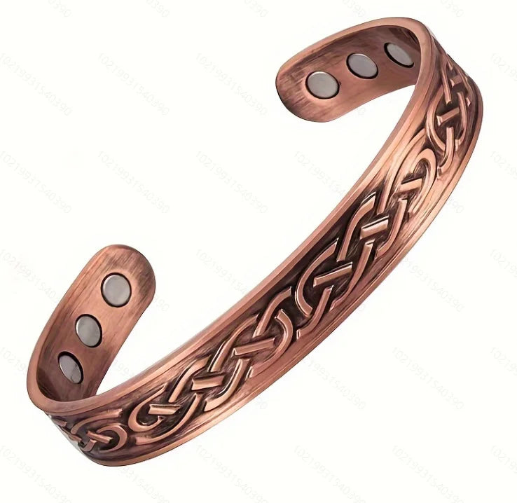 Viking Tree of Life Celtic Knot Zinc Alloy Magnetic Bracelet Ring Set Open Cuff Vintage Healing Jewelry for Men Women