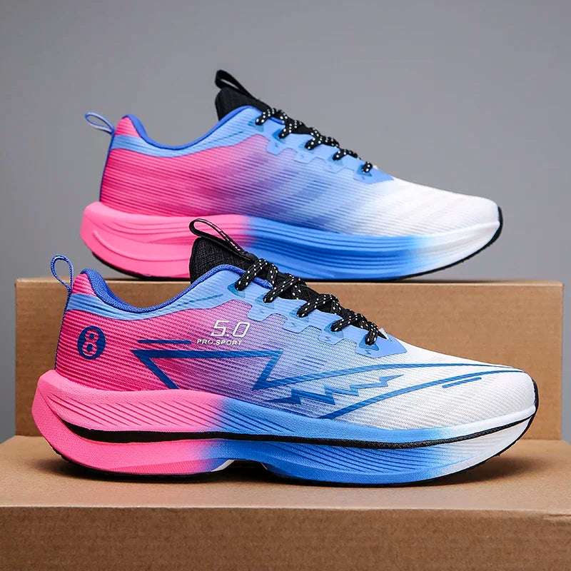 Marathon Men Sports Running Shoes Carbon Board Air Cushion Breathable Lightweight Women's Comfortable Athletic Nonskid Sneakers