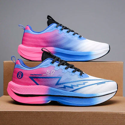 Marathon Men Sports Running Shoes Carbon Board Air Cushion Breathable Lightweight Women's Comfortable Athletic Nonskid Sneakers