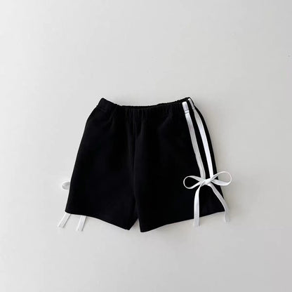 Summer Baby Girls Casual Shorts - Trendy Loose Fit with Butterfly Knot Waist