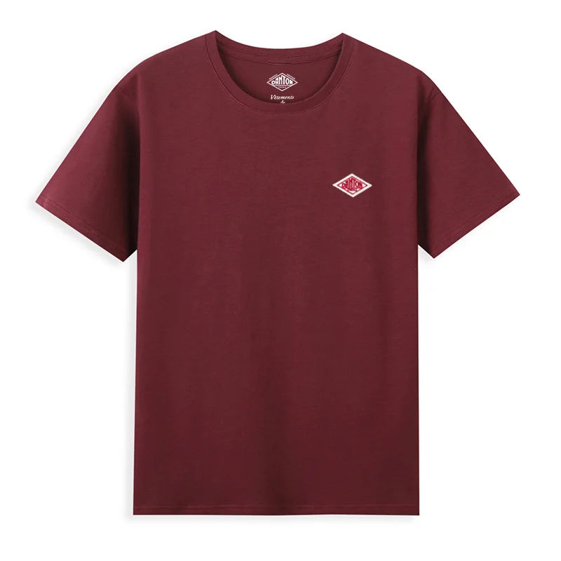 2025 Exported To Japan Orders Classic Embroidery Fashion Solid Simple Loose Short Sleeve Cotton Couple T-shirt Men/Women Top