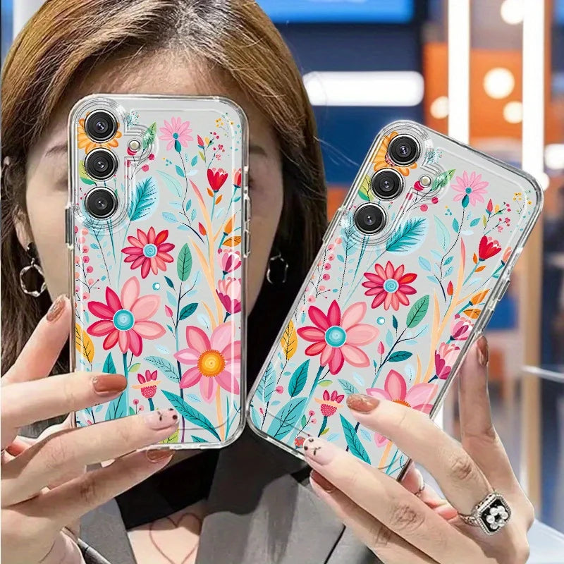 Flowers Vine Clear Case For Samsung S25 Ultra S26 S24 FE S23 Plus S22 S21 A57 A56 5G A55 A54 A53 A52S A37 A36 A35 A26 Case Cover