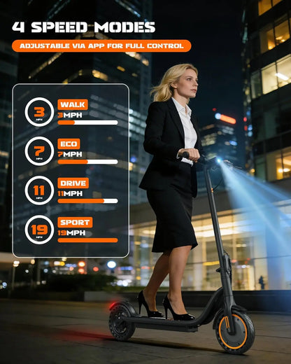 2026 New 8.5‘’ Electric Scooter Solid Tire 350W 19mph APP Smart Control 4 Speed Modes Foldable E-Scooter 16miles Max Range for Campus Commuting