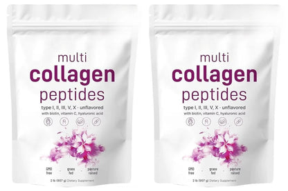Multi-Collagen Peptides Powder – Hydrolyzed Collagen Blend with Vitamin C & Biotin Supports Skin,Hair and Nail  Health 454g/1lb