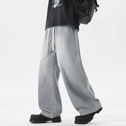 Men's Jeans American Loose Wide-leg Loose Straight Casual Trousers Street Hip-hop Baggy Jeans Black Grey  Blue Streetwear Men