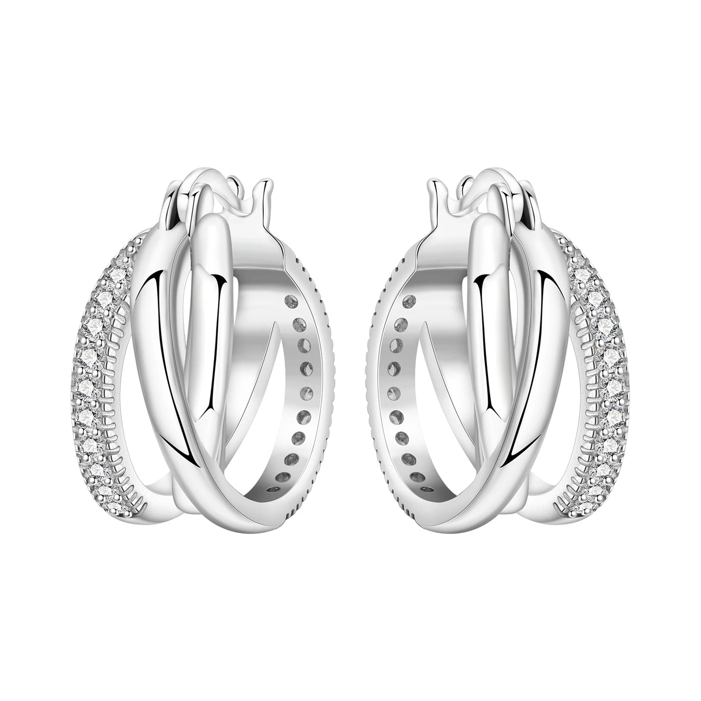 Orstarry S925 Sterling Silver Square Chain With Stone Inlaid Earrings Hoop Earrings For Women Jewelry Original Party Trendy Gift