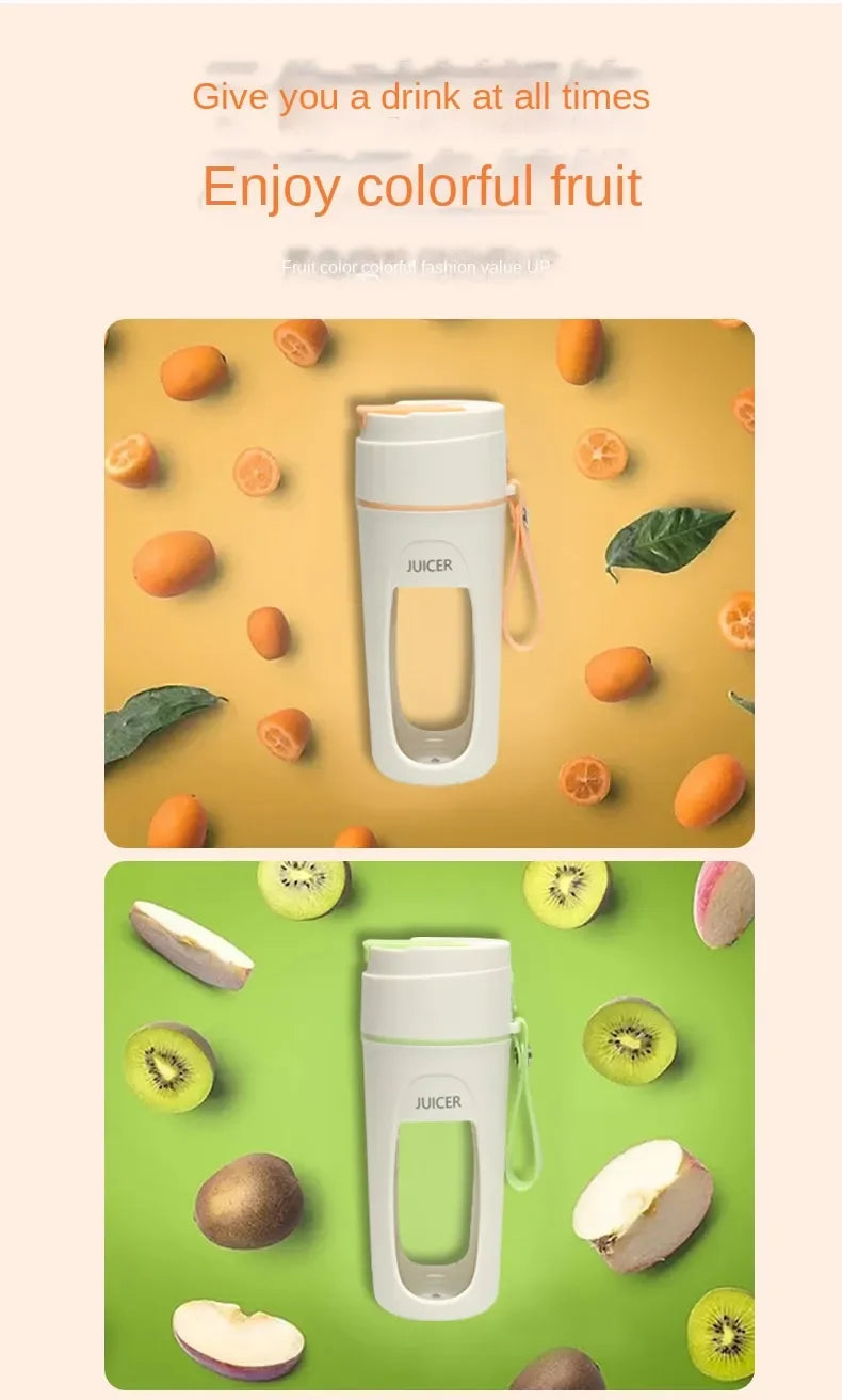 Portable Electric Juicer - Mini Blender for Smoothies and Juice Extraction 8 Blades 3000mAh