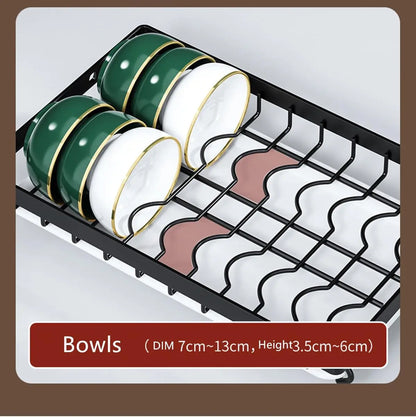 Three-Tier Dish Rack - Space-Saving Utensil Holder  Large Capacity Drainer - ZOOMNSTORE