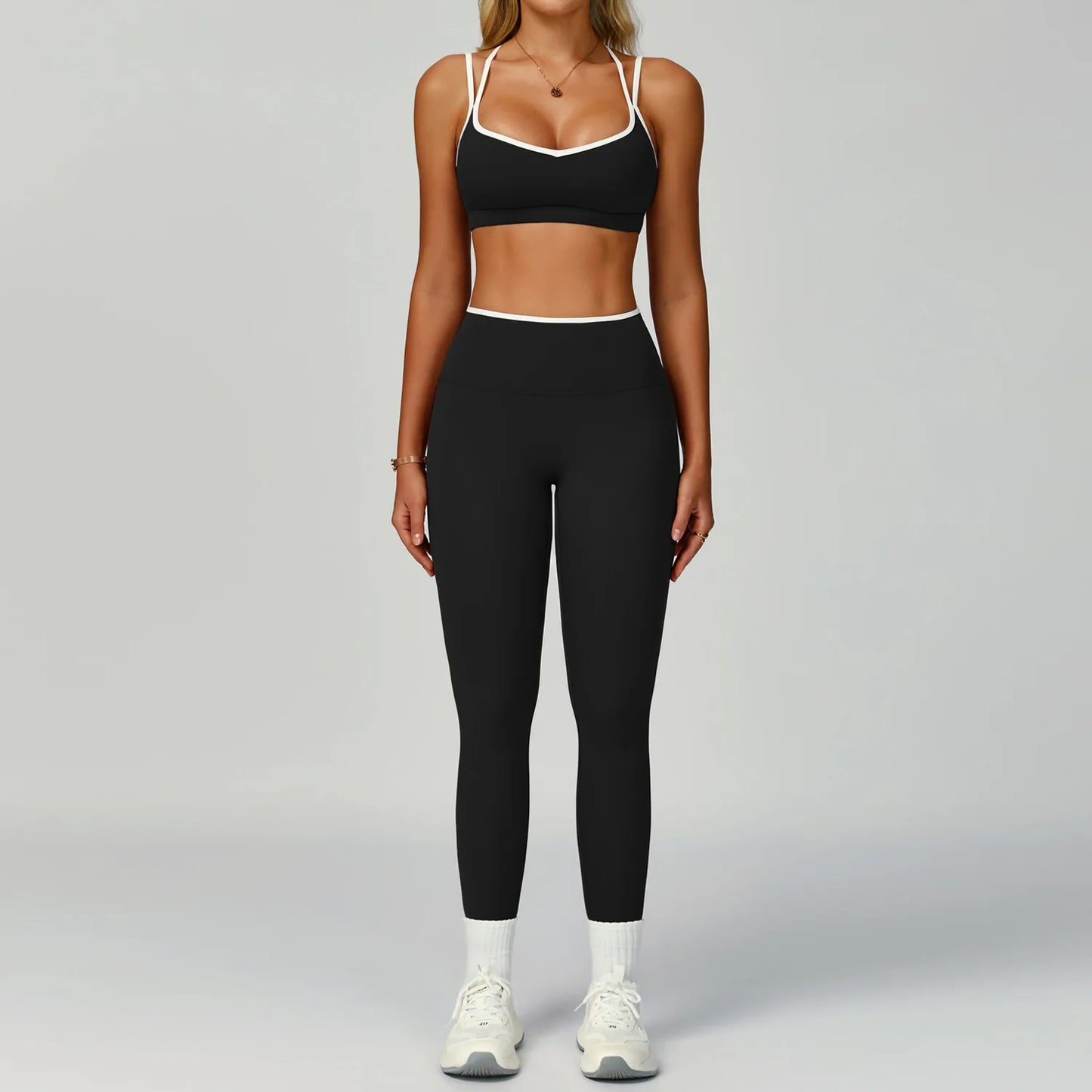Gym Tracksuit Yoga Set 2 Pieces Workout Outfits Fitness Sportswear High Waist Leggings Sports Bra Athletic Wear Women Clothes
