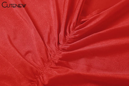 Red Spaghetti Strap Maxi Dress - Sexy Backless Ruched Body Shaping Dress Women