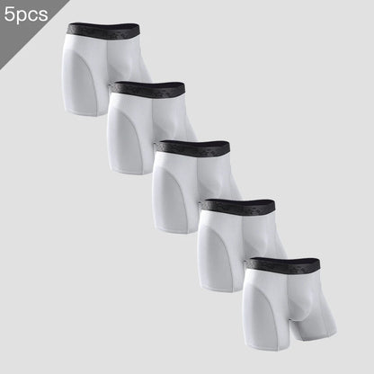 5PCS Extended athletic briefs Men's boxers Modal anti-wear leg running plus size breathable training boxers