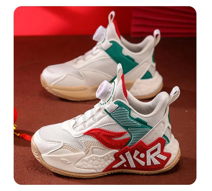 Boys Girls Casual Shoes Outdoor Children‘s Basketball Sneakers Kids Breathable Mesh Athletic Shoes Non-slip Lace-up Running Shoe