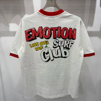 New MIXED-EMOTION Rhinestone cartoon printed pattern 100% cotton Men Women T-shirt Loose casual Shinning Diamond Tees Oversized Top