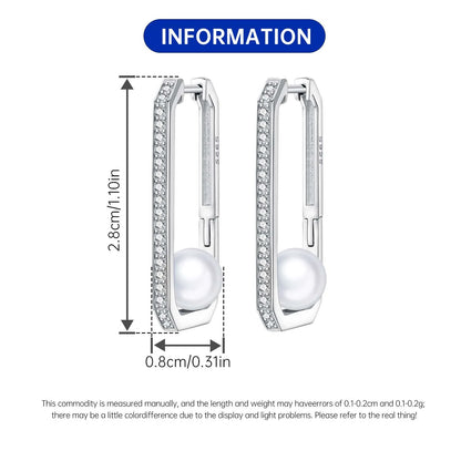 Orstarry S925 Sterling Silver Square Chain With Stone Inlaid Earrings Hoop Earrings For Women Jewelry Original Party Trendy Gift